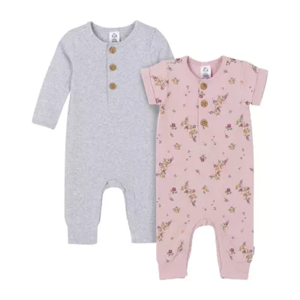 Gerber Baby Girls Long Sleeve 2-pc. Jumpsuit