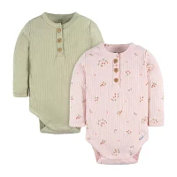 Gerber Baby Girls 2-pc. Round Neck Long Sleeve Bodysuit