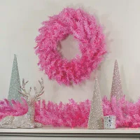 Northlight Pink Spruce Unlit Indoor Christmas Wreath