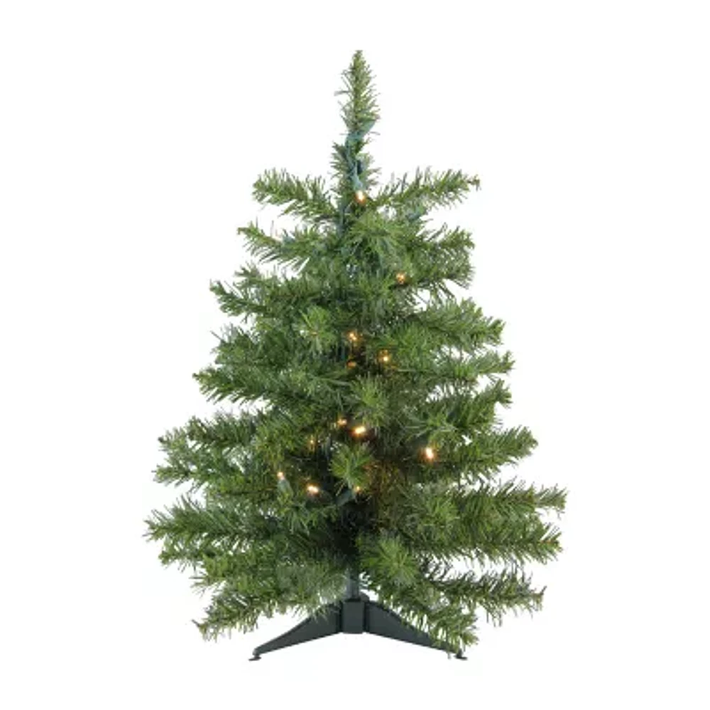 Northlight Canadian Pine With Warm Clear Lights 2 Foot Pre-Lit Pine Christmas Tree