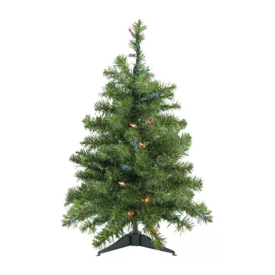 Northlight Pine With Multicolor Lights 2 Foot Pre-Lit Pine Christmas Tree