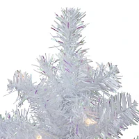 Northlight White Iridescent Pine With Clear Lights 2 Foot Pre-Lit Pine Christmas Tree