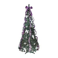 Northlight Purple And Silver With Clear Lights 6 Foot Pre-Lit Christmas Tree