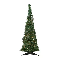 Northlight Holly Leaf Pop-Up With Clear Lights 6 Foot Pre-Lit Christmas Tree