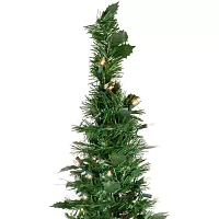 Northlight Holly Leaf Pop-Up With Clear Lights 6 Foot Pre-Lit Christmas Tree