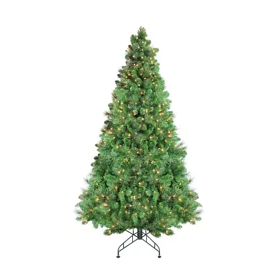Northlight Canterbury Spruce With Dewdrops 7 1/2 Foot Pre-Lit Pine Christmas Tree