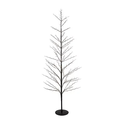 Northlight Matte Black White Led Lighted 7 Foot Pre-Lit Christmas Tree