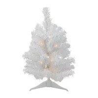 Northlight Snow White Pine With Clear Led Lights 1 1/2 Feet Pre-Lit Christmas Tree