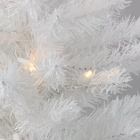 Northlight Snow White Pine With Clear Led Lights 1 1/2 Feet Pre-Lit Christmas Tree