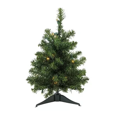 Northlight Medium Canadian Pine With Clear Led Lights 1 1/2 Feet Pre-Lit Pine Christmas Tree