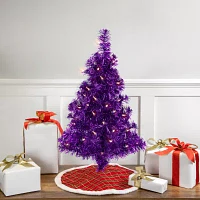 Northlight Purple Iridescent Pine With Clear Lights 2 Foot Pre-Lit Christmas Tree