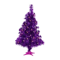 Northlight Purple Iridescent Pine With Clear Lights 2 Foot Pre-Lit Christmas Tree