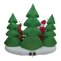 Northlight Santa And Reindeer Christmas Inflatable