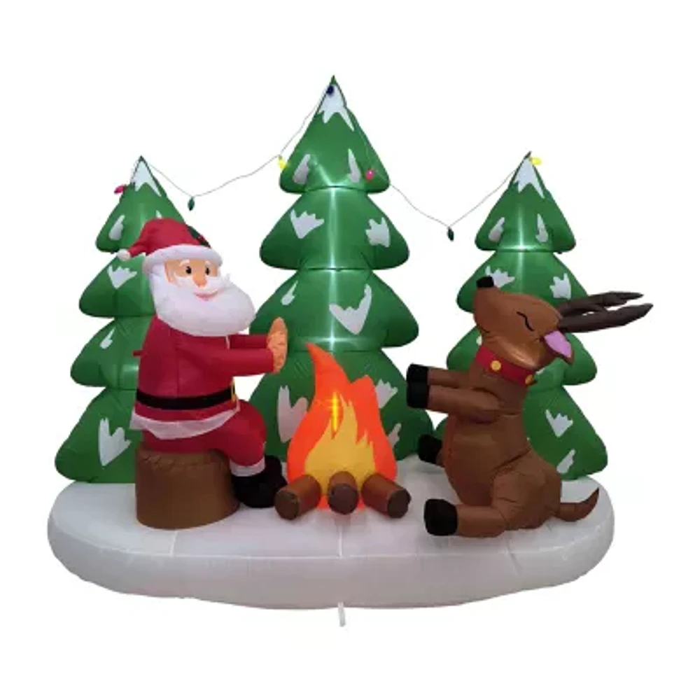 Northlight Santa And Reindeer Christmas Outdoor Inflatable