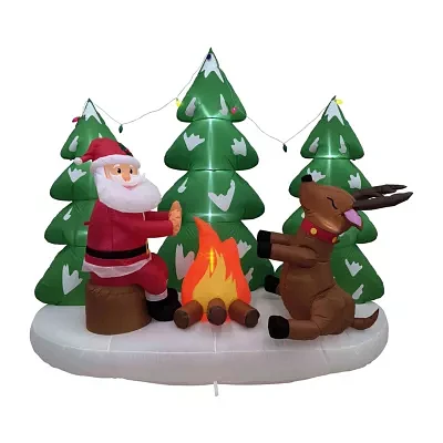 Northlight Santa And Reindeer Christmas Outdoor Inflatable