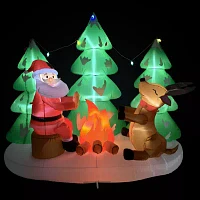 Northlight Santa And Reindeer Christmas Outdoor Inflatable