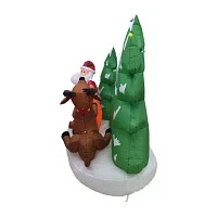 Northlight Santa And Reindeer Christmas Inflatable