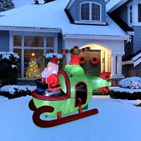 Northlight Santa With Helicopter Christmas Outdoor Inflatable