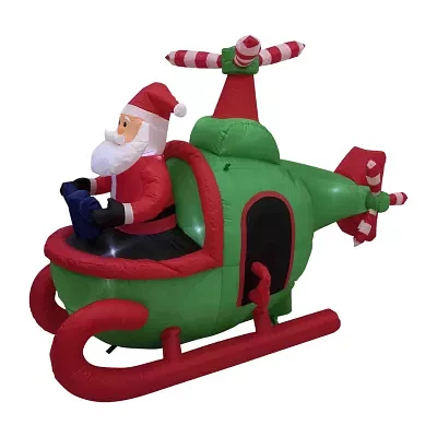 Northlight Santa With Helicopter Christmas Inflatable