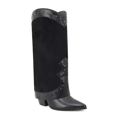 Yoki Womens Gayle- Stacked Heel Cowboy Boots