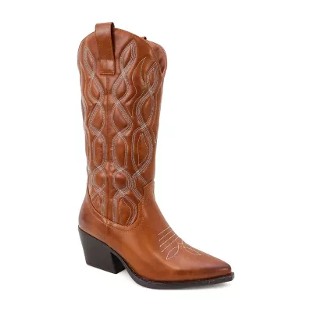 Yoki Womens Gayle-20 Block Heel Cowboy Boots