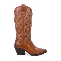 Yoki Womens Gayle-20 Block Heel Cowboy Boots