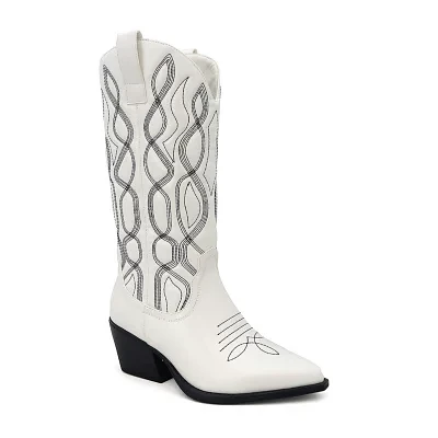 Yoki Womens Gayle-20 Block Heel Cowboy Boots