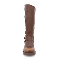 Yoki Womens Sarki Stacked Heel Cowboy Boots