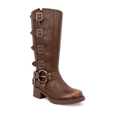 Yoki Womens Sarki Stacked Heel Cowboy Boots