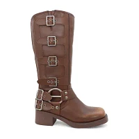 Yoki Womens Sarki Stacked Heel Cowboy Boots