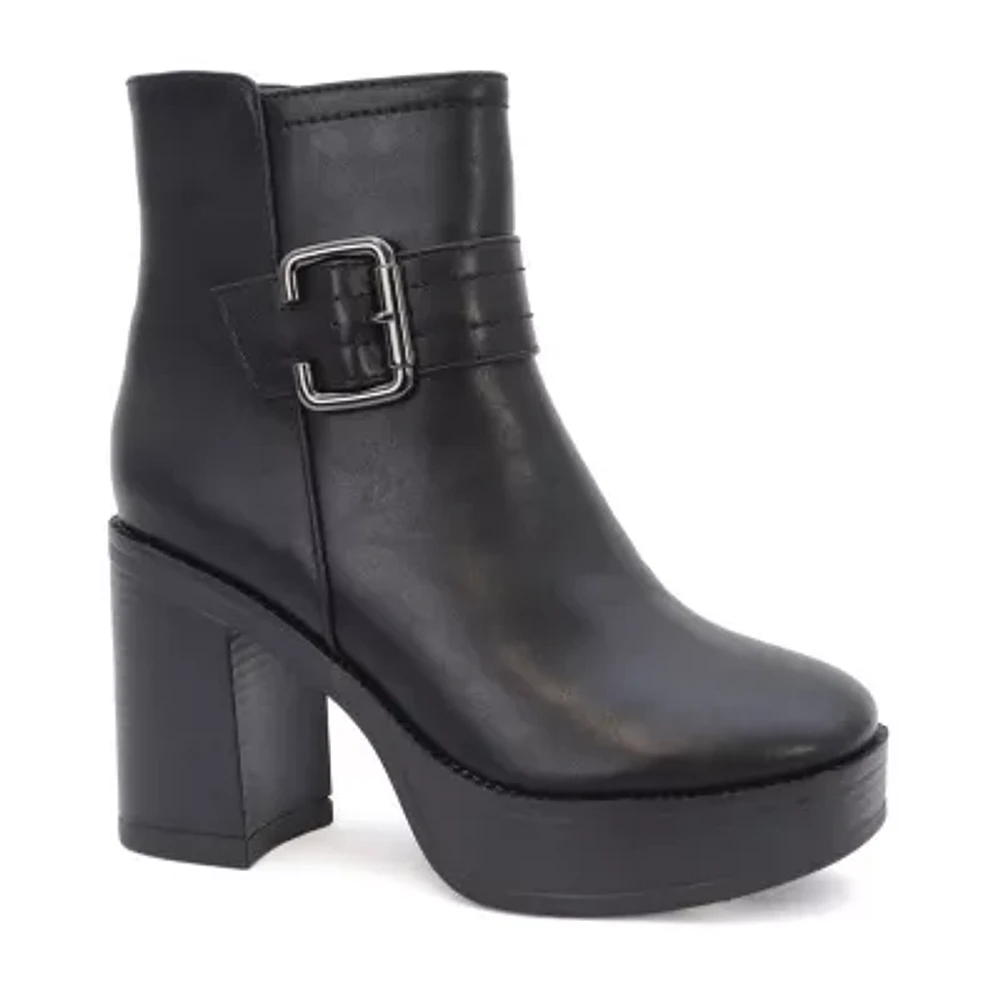 Yoki Womens Yale-07 Stacked Heel Booties