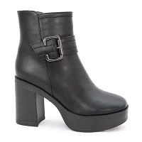 Yoki Womens Yale-07 Stacked Heel Booties