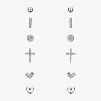 Sparkle Allure A Week Of Sparkle 7-pc. Cubic Zirconia Pure Silver Over Brass Cross Heart Jewelry Set