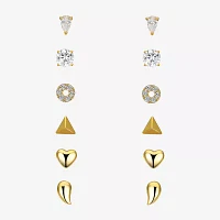 Sparkle Allure A Week Of Sparkle 7-pc. Cubic Zirconia 14K Gold Over Brass Heart Round Triangle Jewelry Set