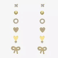 Sparkle Allure A Week Of Sparkle 7-pc. Cubic Zirconia 14K Gold Over Brass Bow Heart Jewelry Set