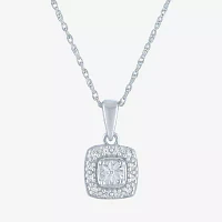 Yes, Please! Natural White Diamond Sterling Silver Cushion 2-pc. Jewelry Set