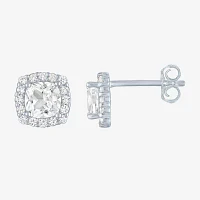 Yes, Please! Lab Created White Sapphire Sterling Silver Round Cushion 2 Pair Earring Set