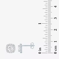Yes, Please! Lab Created White Sapphire Sterling Silver Round Cushion 2 Pair Earring Set