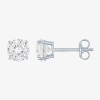 Yes, Please! Lab Created White Sapphire Sterling Silver Round Cushion 2 Pair Earring Set