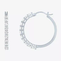 Yes, Please! Lab Created White Sapphire Sterling Silver 30mm Hoop Earrings