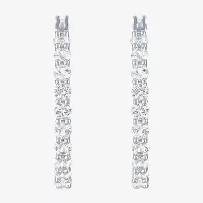 Yes, Please! Lab Created White Sapphire Sterling Silver 30mm Hoop Earrings