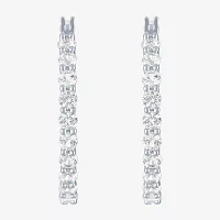 Yes, Please! Lab Created White Sapphire Sterling Silver 30mm Hoop Earrings