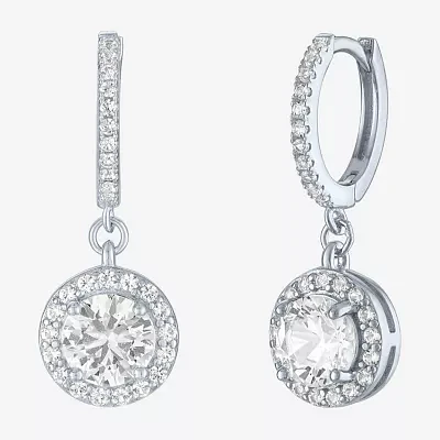 Yes, Please! Lab Created White Sapphire Sterling Silver 25mm Round Hoop Earrings