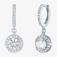 Yes, Please! Lab Created White Sapphire Sterling Silver 25mm Round Hoop Earrings