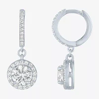Yes, Please! Lab Created White Sapphire Sterling Silver 25mm Round Hoop Earrings