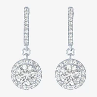 Yes, Please! Lab Created White Sapphire Sterling Silver 25mm Round Hoop Earrings