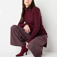 Worthington Womens Olympia Flared Heel Booties