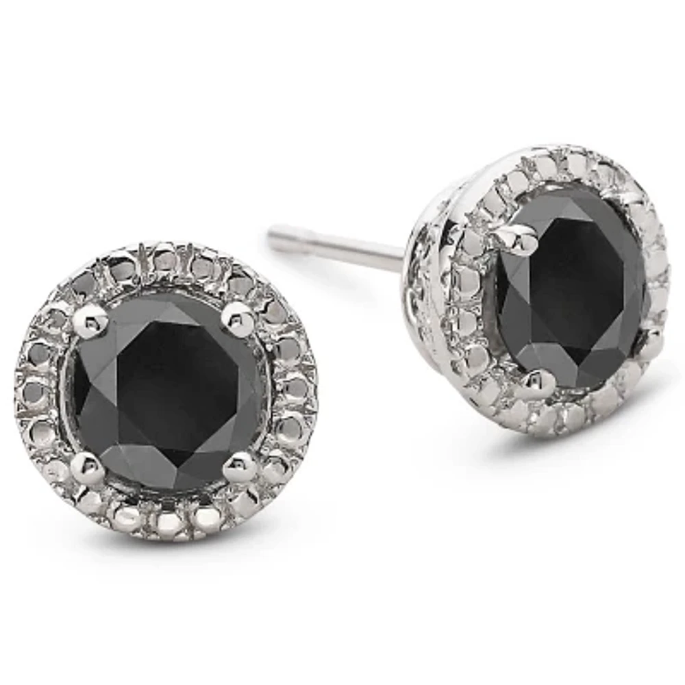 2 CT. T.W. Color-Enhanced Black Diamond Stud Earrings