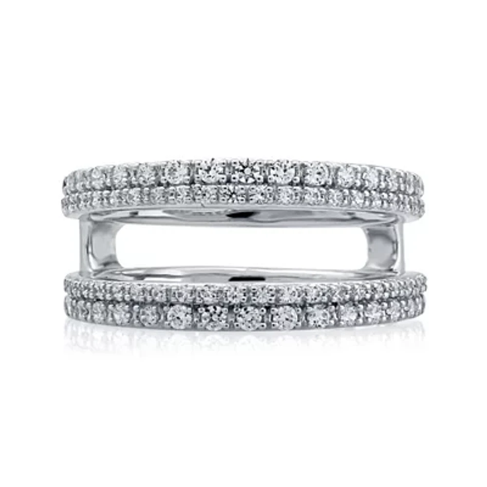 1/2 CT. T.W. Diamond 14K White Gold Double-Row Ring Wrap