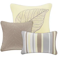 Madison Park Jocelyn 6-Pc Embroidered Leaf Quilt Set With Throw Pillows